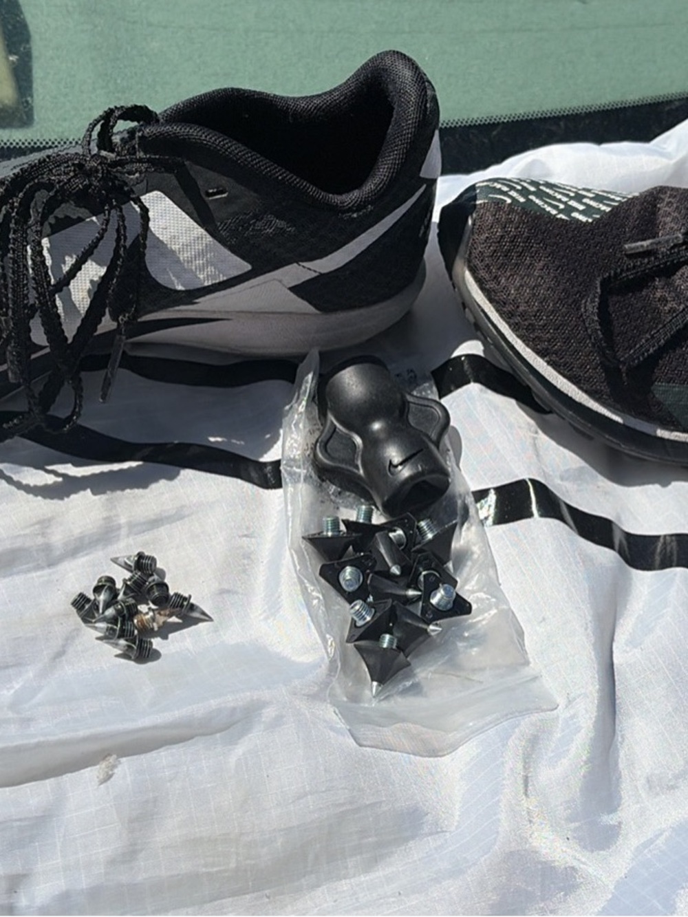 Women's Black Athletic Spike Running Shoes with Replacement Spikes